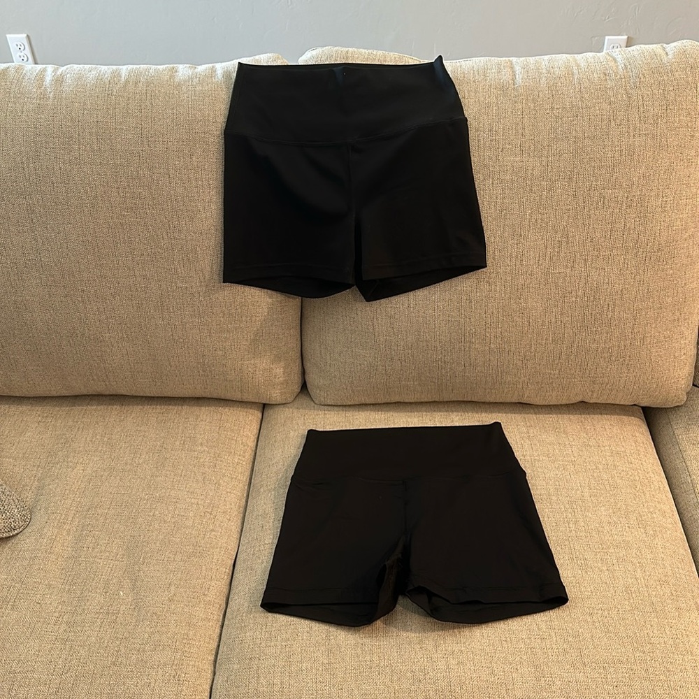 2 pairs of black biker shorts never worn